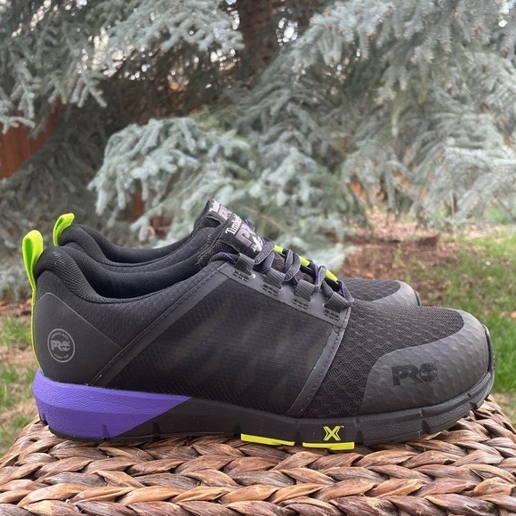 NEW Timberland Radius Composite Toe Work Sneakers Black Purple & Yellow. Size 10 - Picture 6 of 11